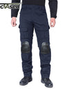 Tactical Solid Combat Pants With Knee Pads